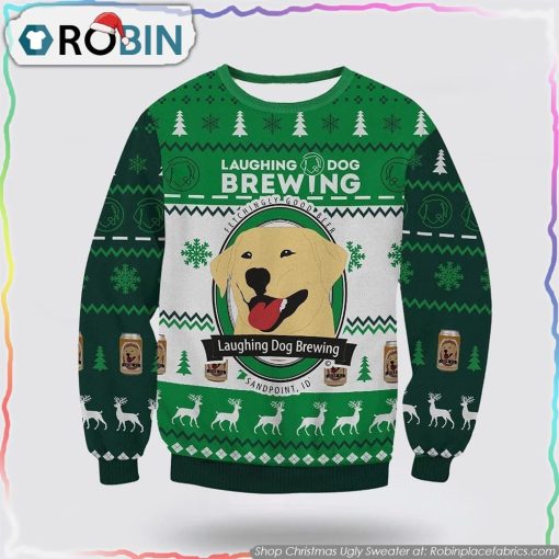 Laughing Dog Brewing Christmas 3d Ugly Sweater Dog Lover Christmas Sweater