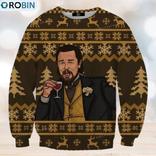 Laughing Leo Memes Yellow Womens Ugly Sweater