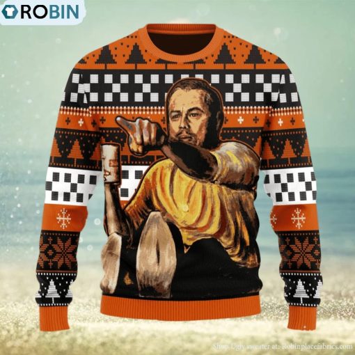 Leo Pointing Meme Ugly Christmas Sweater For Men And Women
