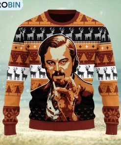 leo-pointing-ugly-christmas-sweater-for-men-and-women-1