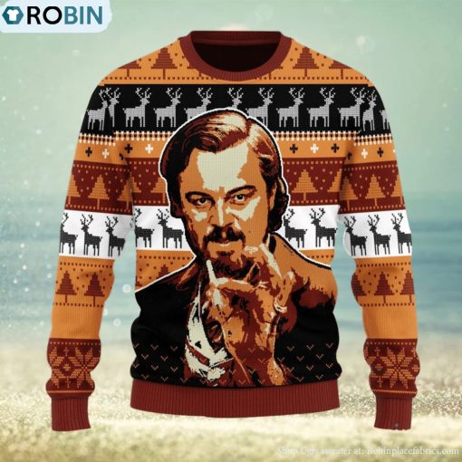 Leo Pointing Ugly Christmas Sweater For Men And Women