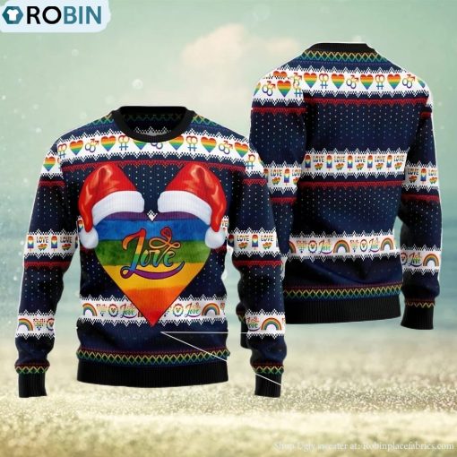 LGBT Heart Men And Women Christmas Gift 3D Ugly Christmas Sweater