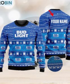 Light Line Personalized Bud Light Beer 3D All Over Printed Ugly Christmas Sweater Christmas Gift For Family