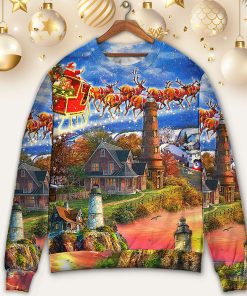 Lighthouse Christmas Shine Your Light In Storm And Darkness Christmas Ugly Sweater, Sweatshirt
