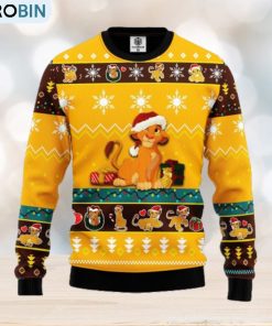 Lion King Simba Ugly Christmas Sweater Yellow Ideas For Men Women Lion King Simba Ugly Christmas Sweater Yellow Ideas For Men Women