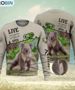 Live Like Some One Leave The Gat Open Koala 3D Full Print Ugly Sweater Christmas Gift Sweater Live Like Some One Leave The Gat Open Koala 3D Full Print Ugly Sweater Christmas Gift Sweater