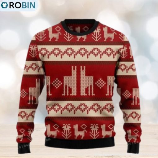 Llama Christmas Pattern Ugly Sweater Party