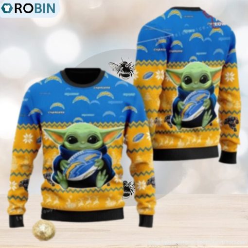 Los Angeles Charger Baby Yoda Ugly Christmas Sweater