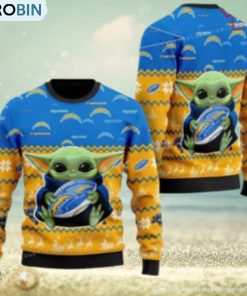 Los Angeles Charger Baby Yoda Ugly Christmas Sweater