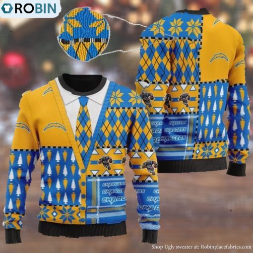 Los Angeles Chargers NFL American Football Team Cardigan Style 3D Men And Women Ugly Sweater