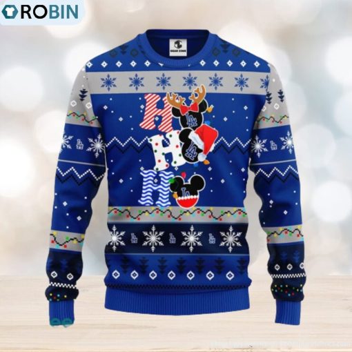 Los Angeles Dodgers MLB Team HoHoHo Mickey Funny Xmas Christmas Gift Men And Women Ugly Christmas Sweater