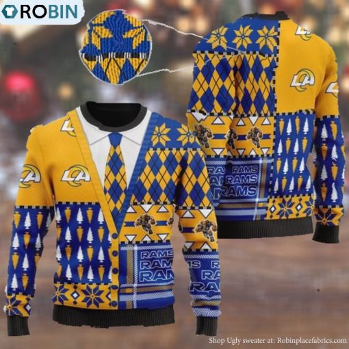Los Angeles Rams NFL American Football Team Cardigan Style 3D Men And Women Ugly Sweater
