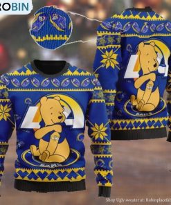 los-angeles-rams-nfl-american-football-team-logo-cute-winnie-the-pooh-bear-3d-ugly-christmas-sweater-1