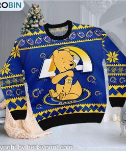 los-angeles-rams-nfl-american-football-team-logo-cute-winnie-the-pooh-bear-3d-ugly-christmas-sweater-2