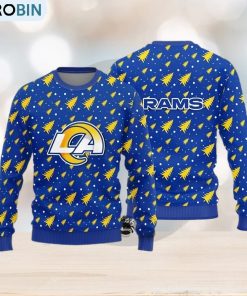 Los Angeles Rams Teams Pine Tree Patterns Pattern Knitted Sweater For Christmas