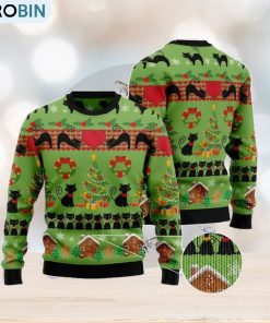 Love Black Cat Men And Women Christmas Gift 3D Ugly Christmas Sweater