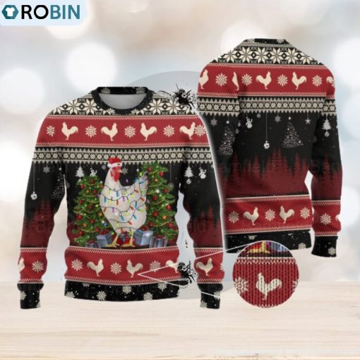 Love Chicken Light Ugly Christmas Sweater Men And Women Christmas Gift Men And Women Sweater