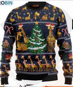 Love Giraffe Ugly Christmas Sweater Xmas Ugly Sweater