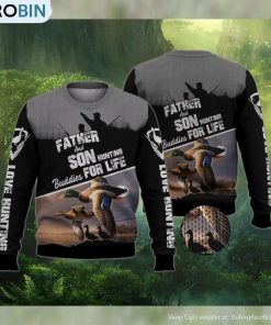 Love Hunting Father And Son Spotbilled Duck Ugly Christmas Sweater
