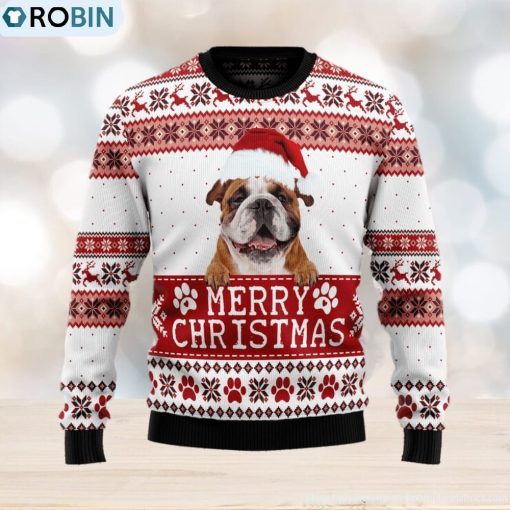 Love Pug Merry Christmas Bulldog Ugly Christmas Sweater