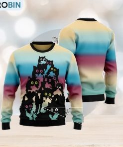 Lovely Black Cat Men And Women Christmas Gift 3D Ugly Christmas Sweater
