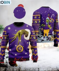 LSU Tigers Grinch Candy Cane Ugly Christmas Sweater