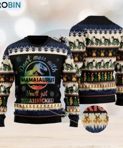 Mamasaurus Ugly Christmas Sweater Family Noel Gift
