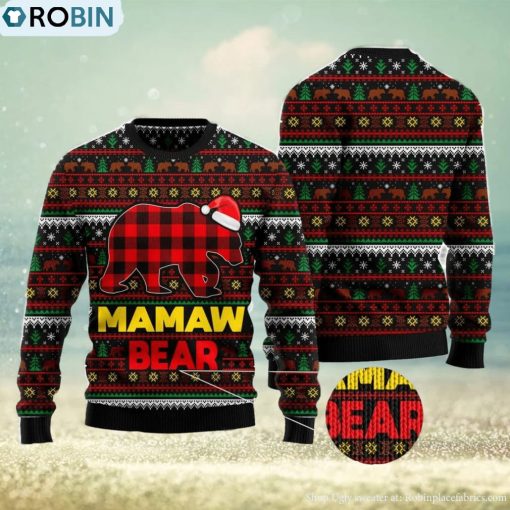 Mamaw Bear Ugly Christmas Sweater Family Noel Gift