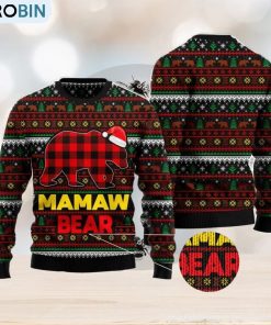 Mamaw Bear Ugly Christmas Sweater Family Noel Gift
