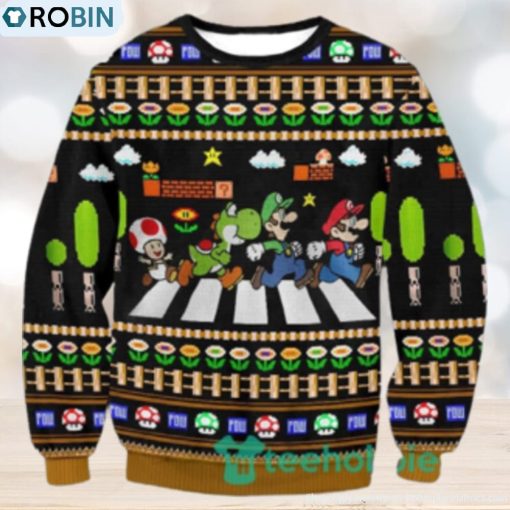 Mario Christmas Ugly Sweater 3D