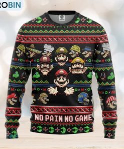 Mario No Pain No Game Ugly Christmas Sweater Gift For Men Women