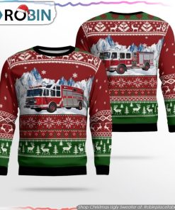 Massachusetts Worcester Fire Department Ugly Christmas Sweater Christmas Gifts For Firefighters