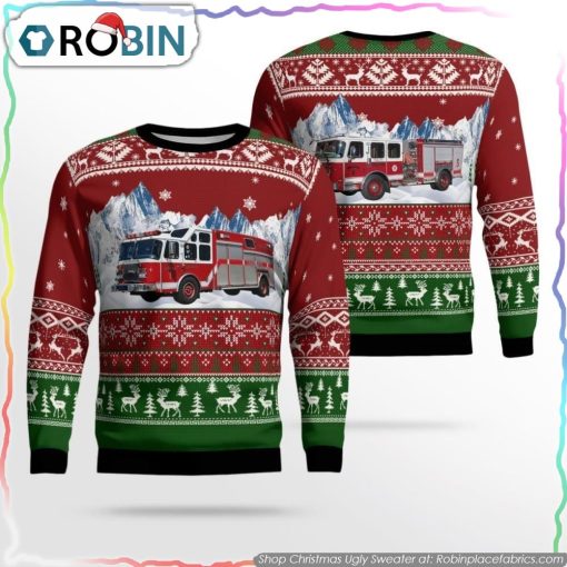 Massachusetts Worcester Fire Department Ugly Christmas Sweater Christmas Gifts For Firefighters