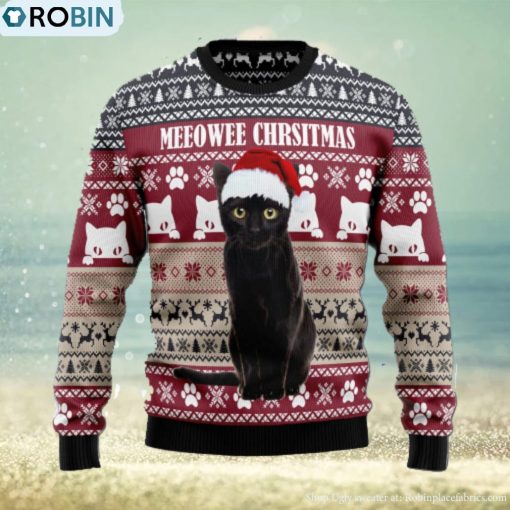 Meeowee Christmas Cat Symbol Pattern Christmas 3D Sweater