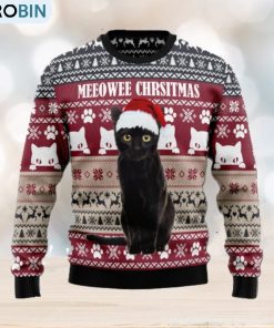 Meeowee Christmas Cat Symbol Pattern Christmas 3D Sweater