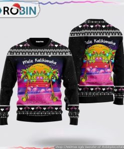 Mele Kalikimaka Flamingo Sunset Ugly Christmas Sweater Mele Kalikimaka Flamingo Sunset Ugly Christmas Sweater