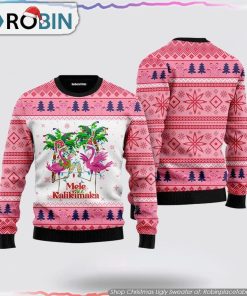 Mele Kalikimaka Flamingo Ugly Christmas Sweater Gifts For Pet Lover