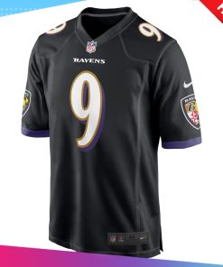 Men’s Baltimore Ravens Justin Tucker Nike Black Player Game Jersey