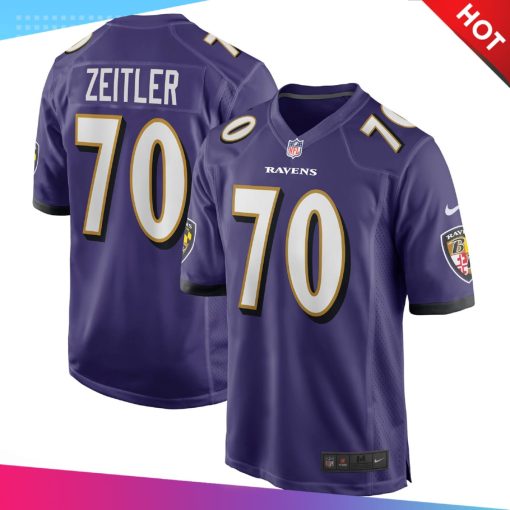 Men’s Baltimore Ravens Kevin Zeitler Purple Game Jersey