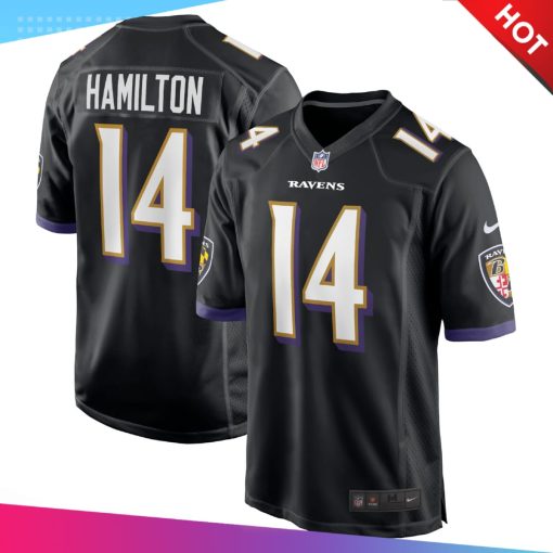 Men’s Baltimore Ravens Kyle Hamilton Nike Black Player Game Jersey