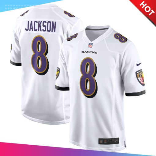 Men’s Baltimore Ravens Lamar Jackson Nike White Game Jersey