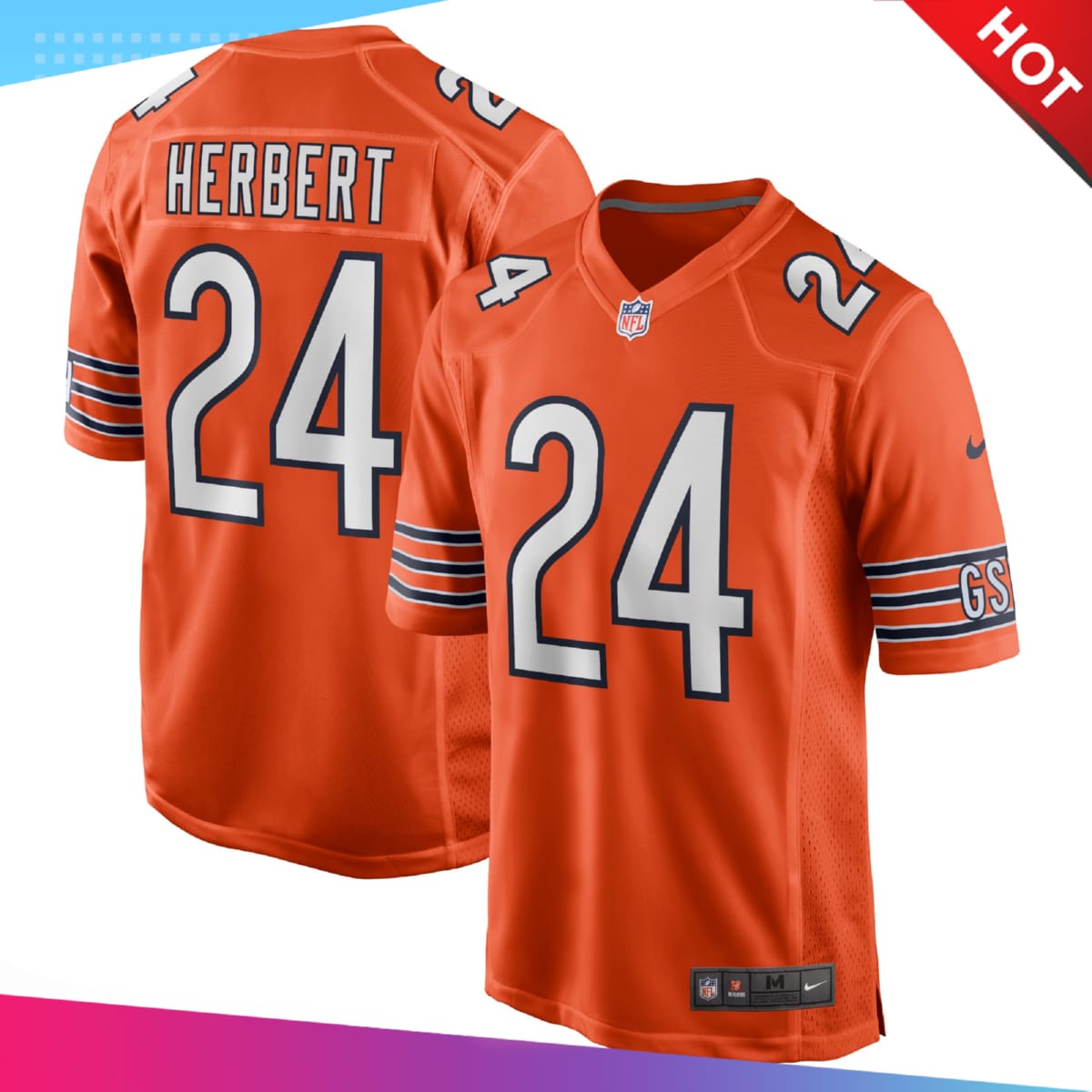 Men's Chicago Bears Khalil Herbert Nike Orange Alternate Jersey -  RobinPlaceFabrics