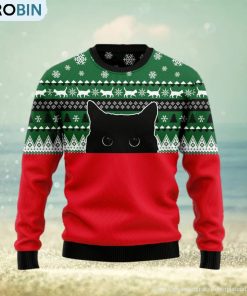 Meow Meow Black Cat Ugly Christmas Sweater Gift Men Women Meow Meow Black Cat Ugly Christmas Sweater Gift Men Women