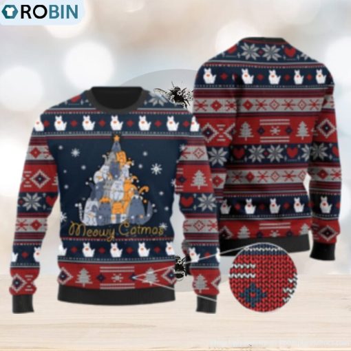 Meowy Catmas Christmas Cats Tree Ugly Sweater For Cat Lovers On Christmas Days