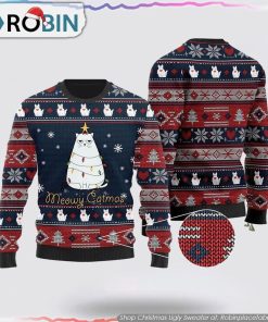 Meowy Catmas Christmas Grumpy Cat Ugly Sweater Cat Lover Christmas Sweater