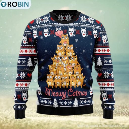 Meowy Catmas Ugly Christmas Sweater Xmas Gift 3D Christmas Sweater