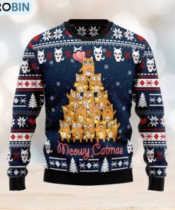 Meowy Catmas Ugly Christmas Sweater Xmas Gift 3D Christmas Sweater
