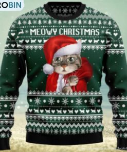 Meowy Christmas Santa Cat Xmas Ugly Sweater Meowy Christmas Santa Cat Xmas Ugly Sweater