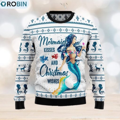 Mermaid Wishes Mermaid Lover Ugly Christmas Sweater
