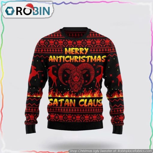 Merry Antichristmas Satan Claus Ugly Christmas Sweater